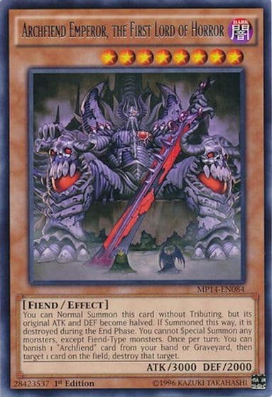 Archfiend Emperor the First Lord of Horror 2014 Mega-Tins Mega Pack Yu-Gi-Oh! card