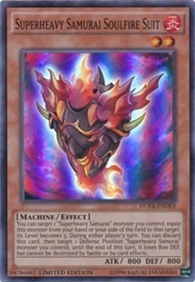 Superheavy Samurai Soulfire Suit Duelist Alliance: Deluxe Edition Yu-Gi-Oh! card