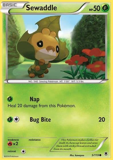 Sewaddle XY - Phantom Forces Pokemon card