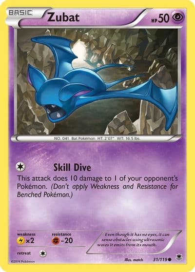 Zubat XY - Phantom Forces Pokemon card