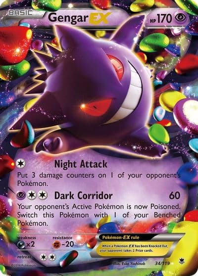 Gengar EX XY - Phantom Forces Pokemon card