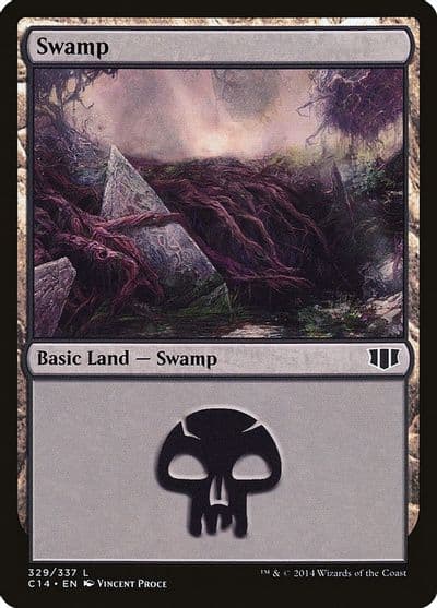 Swamp 329 Commander 2014 Magic card