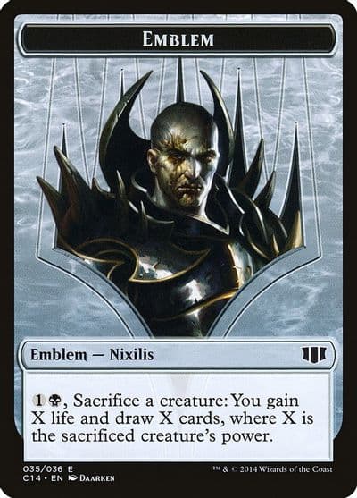 Emblem Ob Nixilis of the Black Oath Zombie Double Sided Token Commander 2014 Magic card