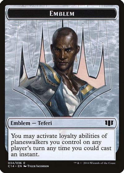 Emblem Teferi Temporal Archmage Zombie 011 Double Sided Token Commander 2014 Magic card
