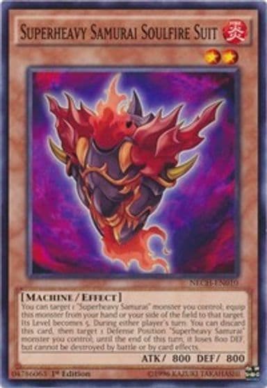 Superheavy Samurai Soulfire Suit The New Challengers Yu-Gi-Oh! card