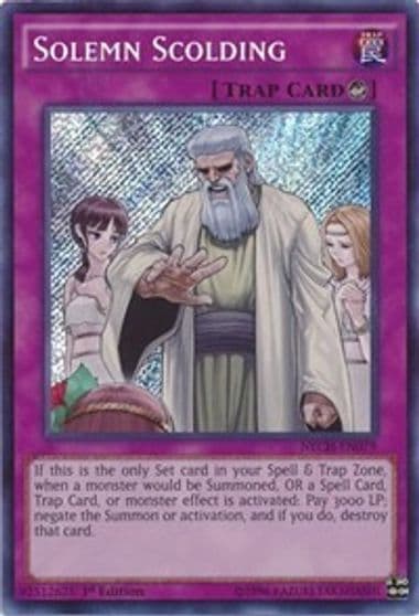 Solemn Scolding The New Challengers Yu-Gi-Oh! card