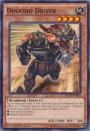 Dododo Driver The New Challengers Yu-Gi-Oh! card