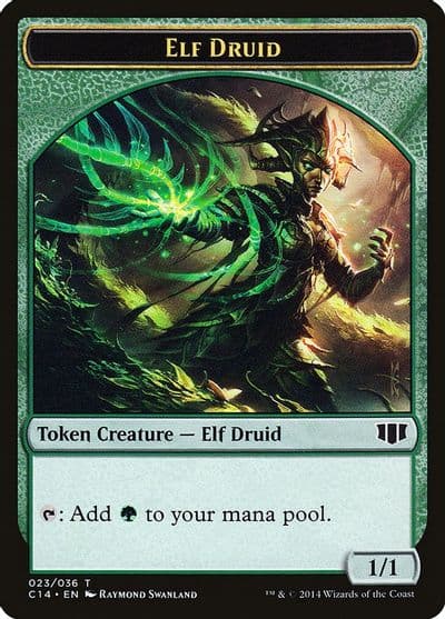 Elf Druid Beast 020 Double Sided Token Commander 2014 Magic card