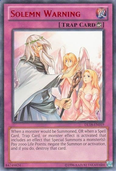 Solemn Warning Red Duelist League Promo Yu-Gi-Oh! card