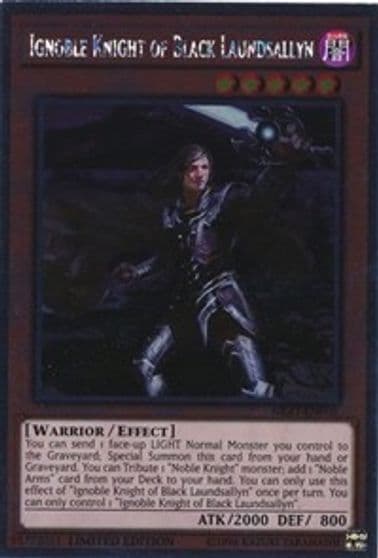Ignoble Knight of Black Laundsallyn Noble Knights of the Round Table Box Set Yu-Gi-Oh! card