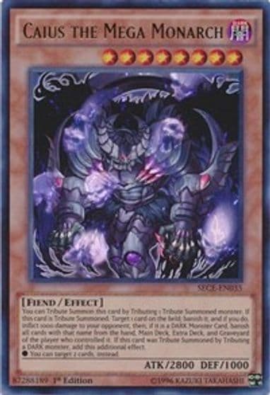Caius the Mega Monarch Secrets of Eternity Yu-Gi-Oh! card