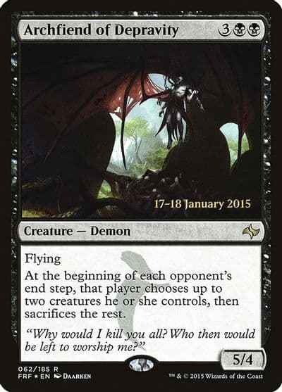 Archfiend of Depravity Prerelease Cards Magic card