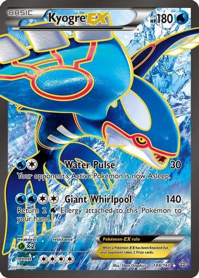 Kyogre EX (148 Full Art) XY - Primal Clash Pokemon card