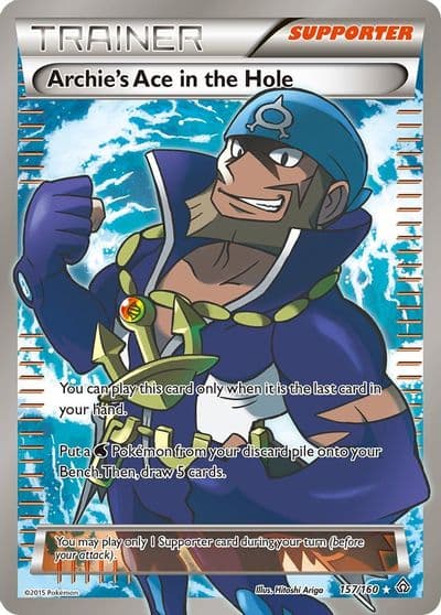 Archie's Ace in the Hole (157 Full Art) XY - Primal Clash Pokemon card