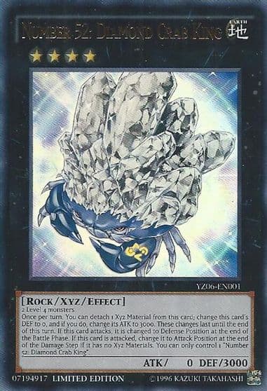 Number 52 Diamond Crab King Yu-Gi-Oh! ZEXAL Manga Promotional Cards Yu-Gi-Oh! card
