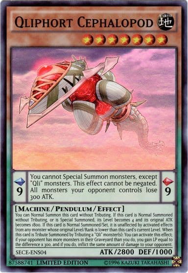 Qliphort Cephalopod SE Secrets of Eternity Yu-Gi-Oh! card