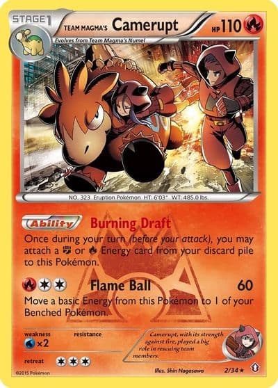 Team Magma's Camerupt Double Crisis Pokemon card