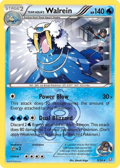 Team Aqua's Walrein Double Crisis Pokemon card