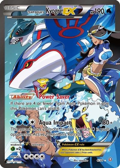 Team Aqua's Kyogre EX Double Crisis Pokemon card