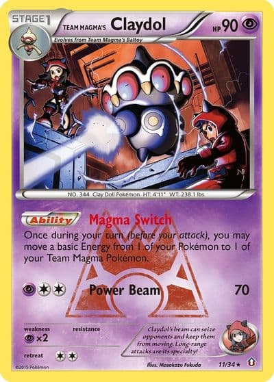Team Magma's Claydol Double Crisis Pokemon card