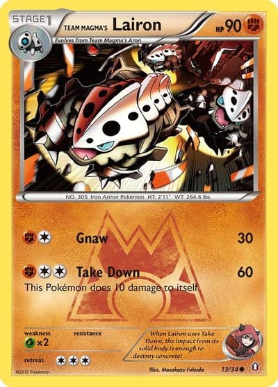 Team Magma's Lairon Double Crisis Pokemon card