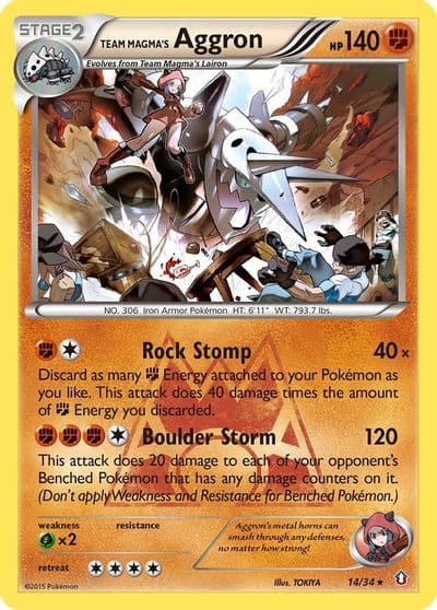 Team Magma's Aggron Double Crisis Pokemon card