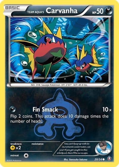 Team Aqua's Carvanha Double Crisis Pokemon card