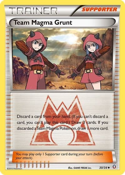 Team Magma Grunt Double Crisis Pokemon card