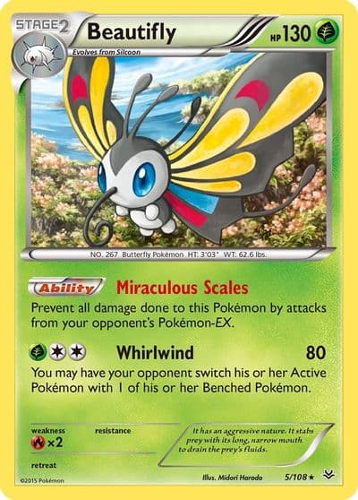 Beautifly XY - Roaring Skies Pokemon card