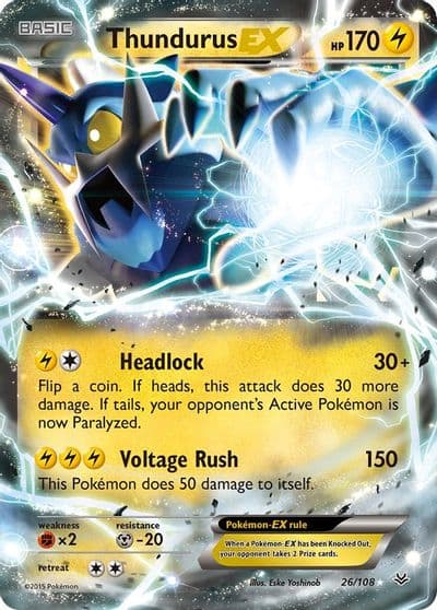 Thundurus EX XY - Roaring Skies Pokemon card