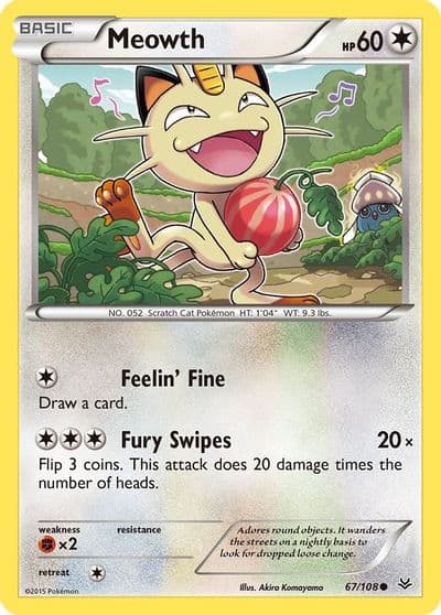 Meowth XY - Roaring Skies Pokemon card