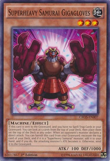 Superheavy Samurai Gigagloves Crossed Souls Yu-Gi-Oh! card