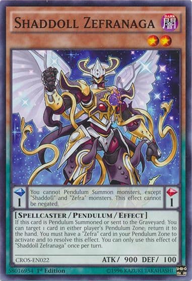 Shaddoll Zefranaga Crossed Souls Yu-Gi-Oh! card