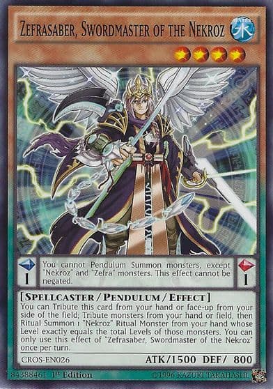 Zefrasaber Swordmaster of the Nekroz Crossed Souls Yu-Gi-Oh! card