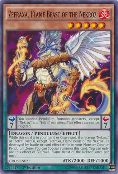 Zefraxa Flame Beast of the Nekroz Crossed Souls Yu-Gi-Oh! card