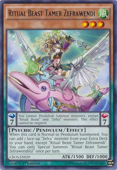 Ritual Beast Tamer Zefrawendi Crossed Souls Yu-Gi-Oh! card