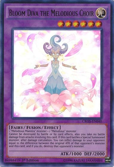 Bloom Diva the Melodious Choir Crossed Souls Yu-Gi-Oh! card