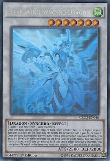 Clear Wing Synchro Dragon Ghost Rare Crossed Souls Yu-Gi-Oh! card
