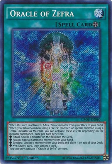 Oracle of Zefra Crossed Souls Yu-Gi-Oh! card