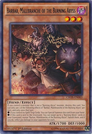 Barbar Malebranche of the Burning Abyss Crossed Souls Yu-Gi-Oh! card
