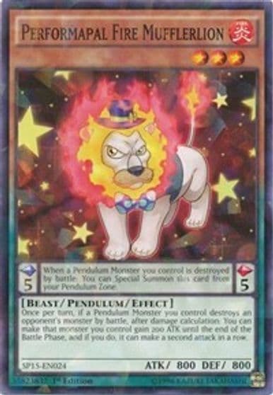 Performapal Fire Mufflerlion Shatterfoil Star Pack ARC-V Yu-Gi-Oh! card