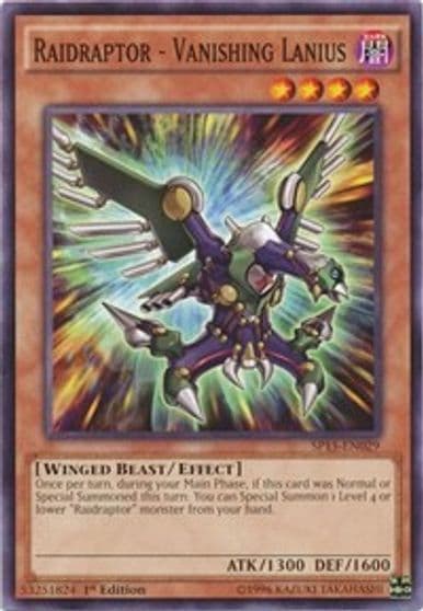 Raidraptor Vanishing Lanius Star Pack ARC-V Yu-Gi-Oh! card