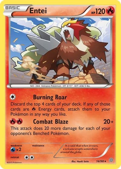 Entei (14) XY - Ancient Origins Pokemon card