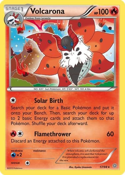 Volcarona (17) XY - Ancient Origins Pokemon card