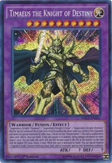 Timaeus the Knight of Destiny Dragons of Legend 2 Yu-Gi-Oh! card