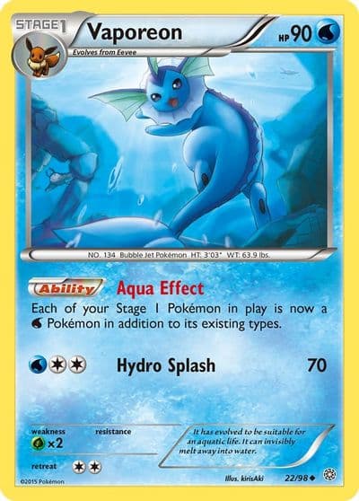 Vaporeon XY - Ancient Origins Pokemon card