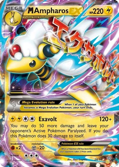 M Ampharos EX XY - Ancient Origins Pokemon card