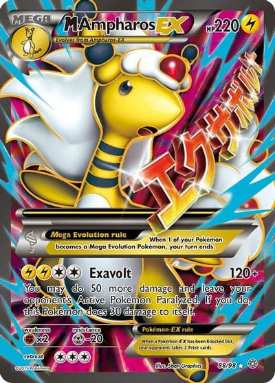 M Ampharos EX (88 Full Art) XY - Ancient Origins Pokemon card
