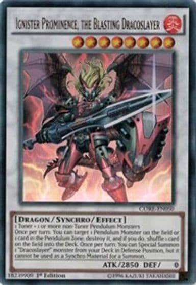Ignister Prominence the Blasting Dracoslayer Clash of Rebellions Yu-Gi-Oh! card