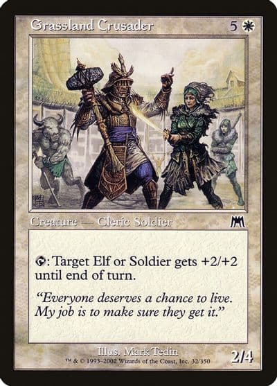 Grassland Crusader Onslaught Magic card